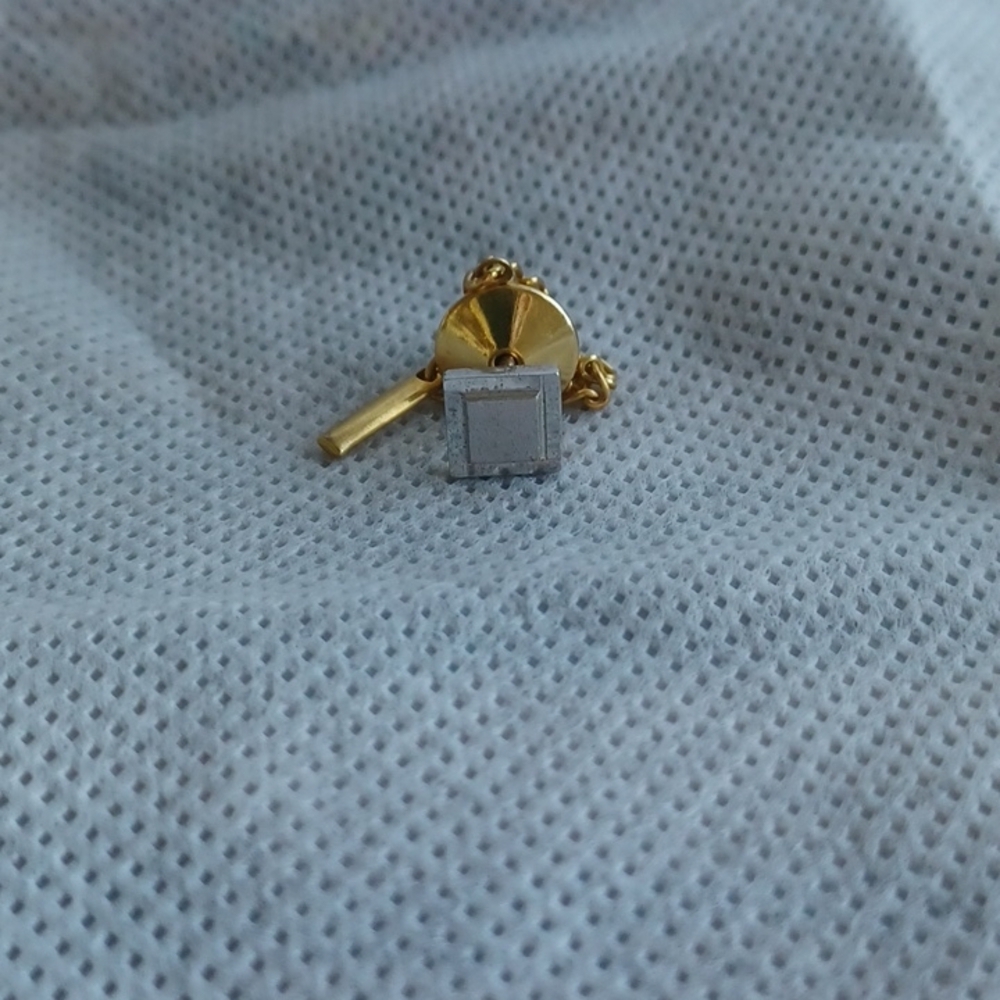 Anson Vintage Sterling Silver Square Lapel Tie Tack Pin